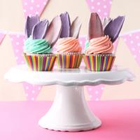Colorful cupcakes on a stand